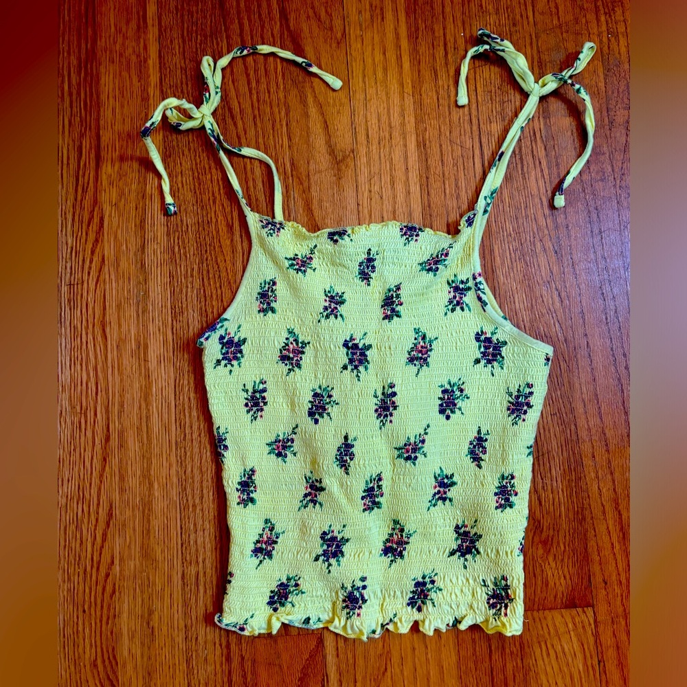 Primark Yellow Floral Crop Top